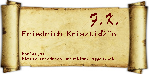 Friedrich Krisztián névjegykártya
